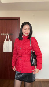 [Voucher 15% MOV 199K cap 100K Áo khoác phao HeraDG dáng ngắn thiết kế trần trám dây buộc eo kết hợp túi vuông trần bông 3 lớp ấm áp WJKBD4025