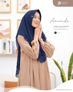 AMANDA Daffi Hijab jilbab ceruty baby doll 2 layer daffi jilbab pet instan hijab langsung praktis amanda