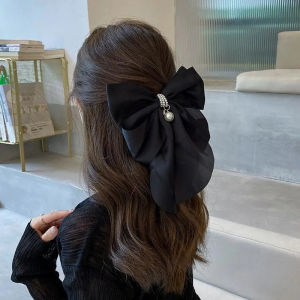 Gypsophila Ribbon Gauze Bow Hair Accessories Grab Clip Female Summer Back Head Half-Tie Hair Clip Shark Clip Headdress