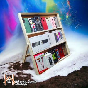 ชั้นไม้ตั้งโชว์เคสมือถือ โชว์สินค้า (พับเก็บได้)