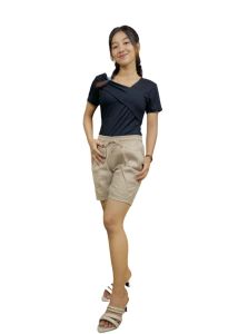 Putri Nasya - Celana Big Size Pendek 1/4 KFRLT Ukuran 8L6L5L4L2LXLS fit to L Warna Moca Cream Capucino Abu Hitam Navy