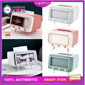 [Multifungsi] Kotak Tissue Bentuk Tv Kotak tisu Box TV Retro Dengan Holder Handphone Serbaguna