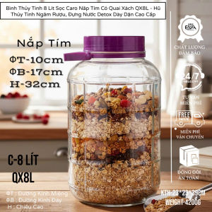 Bình Ngâm Rượu Thủy Tinh 8L Rồng Nổi Cao Cấp Có Vòi Và Không Vòi - Bình Ngâm Rượu – Trà Trái Cây QXR8L
