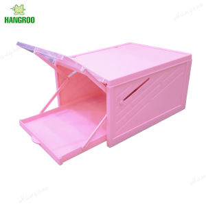 HANGROO H633 กล่องใส่รองเท้า ชั้นวางรองเท้า ชั้นเก็บรองเท้า ที่เก็บรองเท้า ประกอบง่าย ฝาหน้าเปิดปิด