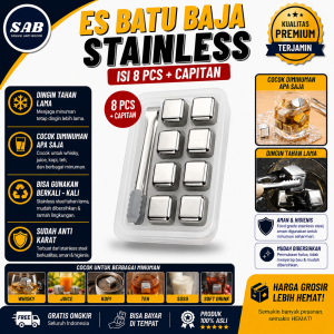 Es Batu Stainless Steel 8pcs Es batu Stainless anti karat ramaha lingkungan