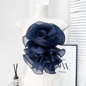 OUREAL Multi-Layered Chiffon Rose Flower DIY Pleated Clothing Decoration Corsage  Puffy 3D Chest Flower