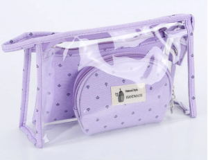 EH 3in1 Convenient Travel Cosmetic Makeup Toiletry Case PVC Transparent Wash Organizer Storage Pouch Bag