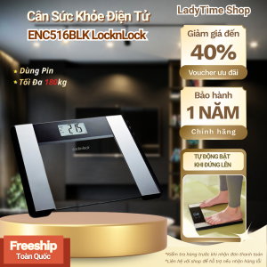Cân Điện Tử LocknLock ENC516BLK - Cân Sức Khỏe Đo Chỉ Số Cơ ThểĐộ Chính Xác Cao Dùng Pin Tối Đa 180kgBảo Hành 12 Tháng