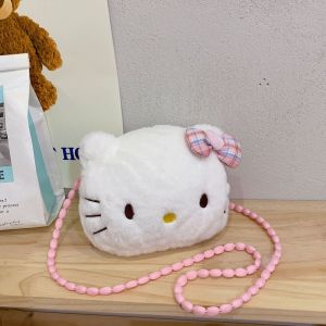 COLOO Sweet Casual JK Uniform Accessories Outdoor Toy Gift Kitty Cat Korean Style Handbags Women Crossbody Bags Lolita Plush Shoulder Bags Cute Small Bags