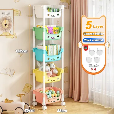 2/3/4 Layers Toy Storage Rack Baby Trolley Organizer Multi-functional Storage Organizer Storage Rack With Wheels