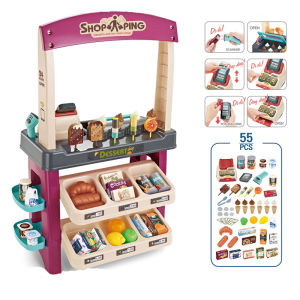 Ice Cream Dessert Cafe Toy Set for Kids – Pretend Play Kitchen Stall Birthday Gift for Girls & Boys