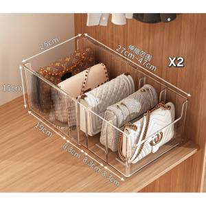 Hicus Multi Functional Transparent Bag Storage-Detachable Grib Divider for Wardroble Organization
