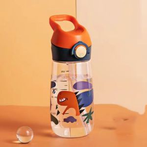 WNV55 Công suất cao Chai nước 500ML Chống rò rỉ Có ống hút Cốc có ống hút an toàn Chai du lịch Trong suốt Cốc uống nước Nước ép trái cây