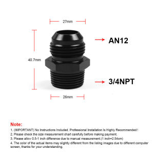 Car modification high-pressure oil hose adapter   Transmission oil cooler adapter AN4-12 3/4NPT