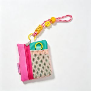 YIYU STUDIO Mesh Design Earphone Bag Woven Strap Portable Size Mini Storage Bag Mini Size Cute Design Mini Purse Small Accessories