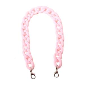 Replacement Handbag Handle 60cm Long Acrylic Purse Chain Straps with Metal Hook for Bag Making Replaceable Handbag Strap