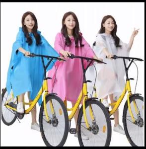 Reusable Baju Hujan Basikal Motor Dewasa EVA Rain Coat Cycling Running Outdoors Waterproof Raincoat Rainwear Hooded