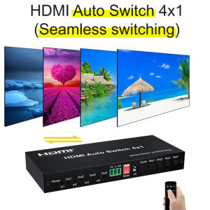HDMI Auto Switch 4x1 Audio Video Converter Switcher W/ Seamless Switching 4 in 1 Out Display Adapter