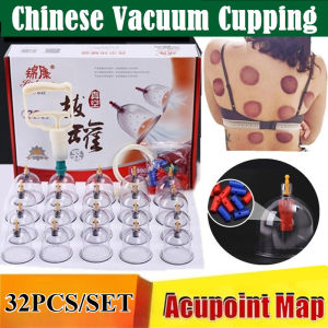 Fast Shipping 32 Cups Set Chinese Cupping Therapy Set for Health Care Vacuum Therapy Cup Therapy COD