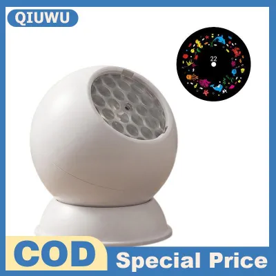 QIUWU Đèn ngủ chiếu sáng đại dương xoay 360° đèn tạo không khí LED sống động đèn trang trí phòng ngủ trong nhà