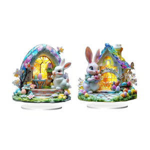 Easters Eggs Rabbit Statue Shelf Decors AccentEasters Decors Figurine Tabletop Home Decors Easters Decorative Object