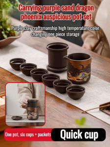 Tea Set Travel Outdoor Home Office High Temperature Color Changing Large Capacity/Portable Teapot Cup Tray/Quick Drink/Camping Gift