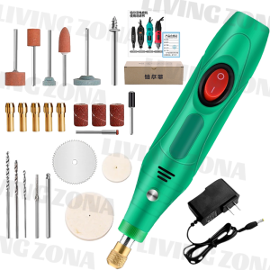24pcs/Set Mesin Gerinda Mini Elektrik 100V-240V Pengaturan Tanpa Langkah Kecepatan Electric Grinder Mengukir Alat Pena Bor Mini Alat Pena Ukir Listrik Penggiling 3000-18000 Putaran/Menit untuk Milling Polishing
