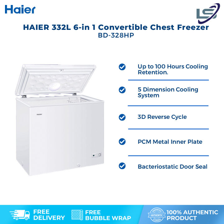 HAIER 332L/450L/535L/750L 6in 1 Convertible Chest Freezer BD328HP/BD