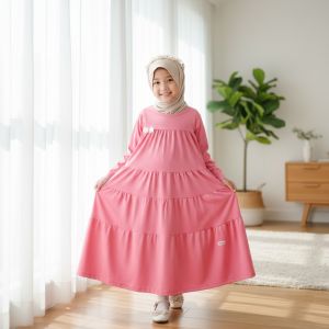 GAMIS ANAK PEREMPUAN DISNEYY MY PRINCESS BEAUTIFUL GIRL DRESS PANJANG GL FASHION