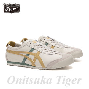 Original Tiger Shoes Classic Beige/cream Yellow/gray Green Mens and Womens Leather Anti-slip Wear Comfortable Casual Sneakers 1183A201-120
