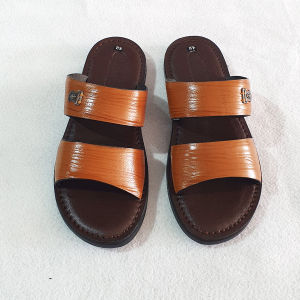 Dép nam da hai quai Trường Hải da bò thật 3 màu nâuđen vàng DN125MĐ