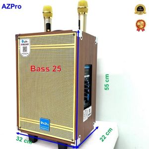 Loa Bluetooth chính hãng AZPRO-Mẫu mớiAZ-V11-A Bass 25 thùng gỗ cao cấpKèm 2 mic