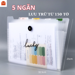 Túi đựng tài liệu hồ sơ a4 tệp đựng tài liệu nhiều ngăn bìa kẹp file túi đựng tài liệu A4 phụ kiện văn phòng phẩm Lucky MIYABI