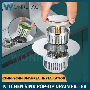 Kitchen Sink Drain Filter Universal Pop-Up Quick Drain Plug Anti-Odor Anti-Insect Garbage Filter Plug