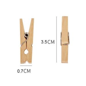 10pcs Wooden Photo Clips for Home Decoration Clip Light DIY Gift for Birthday Holiday Festival Party Book Clip Food Bag Clip File Clip 4 colors 3.5x0.7cm