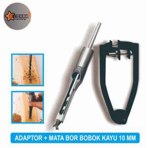 Dudukan mesin bor bobok kayu adaptor wood mortising attachment lengkap dengan mata bor 10 mm