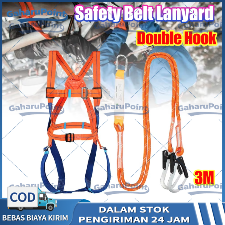 Safety Body Harness Climbing Big Hook Lanyard With Belt/Sabuk ...