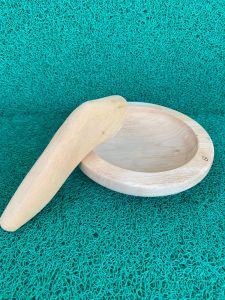 Cobek & ulekan diameter 12 cm/24 cm bahan kayu mahoni sudah di haluskan kualitas terjamin