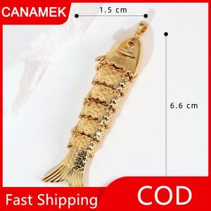 【CANAMEK】 Đong đưa vàng mạ đồng Mặt dây chuyền DIY handmade Koi cá vàng bông tai vòng cổ vòng tay Phụ Kiện Vòng tay trang sức