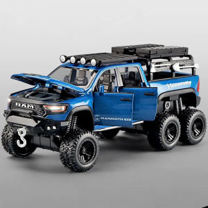 SDSX ﻿ 1:32 Dodge Tyrannosaurus Rex RAM 1500 TRX 6*6 Warlord Alloy Miniature Car Diecast Metal Scale Model Sound ＆ Light Kid Toy CarFYK