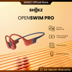 SHOKZ S710 OpenSwim Pro - Open-Ear Bone Conduction Swimming Headphones IP68 Waterproof Bluetooth Wireless Earphones - 32GB MP3 Storage 9h Playtime - Noise Canceling Micfor iPhone and Android PhoneWith Microphone Support Calls