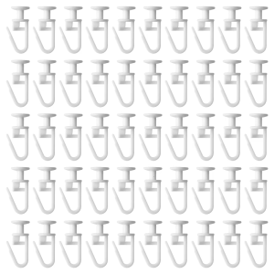 50ชิ้นเครื่องร่อนม่านพร้อมตะขอล็อคได้พลาสติกที่ทนทานทำให้มั่นใจในการใช้งานที่ยาวนานและใช้งานอย่างเงียบ