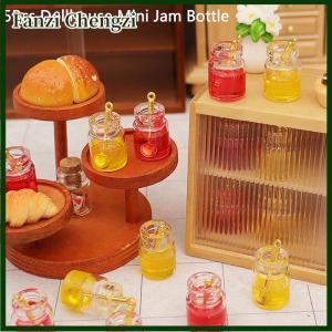 Fanzi 5Pcs 1 1 Dollhouse Simulation Mini Glass Jar Jam Model Dollhouse Kitchen Decoration Dolls House Micro Scene Photo Props