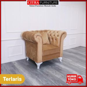 Sofa Chesterfield 1 Seater Classic THOMSON Series | Sofa Kancing 1 Dudukan