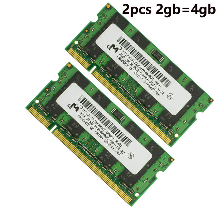 4GB (2X 2GB) Micron DDR2 800 800MHz 2Rx8 PC2-6400s Non ECC SO-DIMM Laptop  Memory RAM