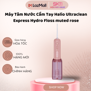 Máy Tăm Nước Cầm Tay Halio Ultraclean Express Hydro Floss| 9 Chế Độ 4 Đầu Phun 2 Bình Chứa Nước Làm Sạch Vết Thức Ăn