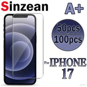 50/100pcs For IPHONE 17 16 15 14 13 12 11 Pro MaxXS XR 16e 7 8 Plus A+ High Alumina Clear Tempered Glass Screen Protector2026