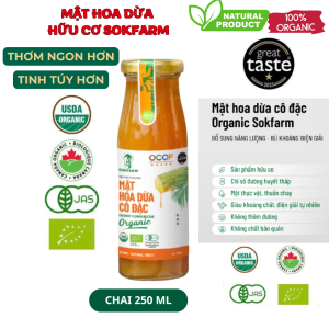 Mật hoa dừa cô đặc Sokfarm nguyên chất 100% thơm ngon tinh túy từ mật hoa dừa hữu cơ vị ngọt thanh - cân bằng chỉ số đường huyết Tăng Đề Kháng người ăn kiêng ăn chay tiểu đường đều dùng được