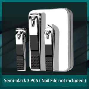 Bộ 3/4 bấm móng tay bằng thép không gỉ an toàn lý tưởng cho nam nữ màu đen/bạc - INTL
