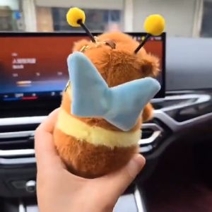 Cute Pull String Bee Capybara Plush Pendant Adorable Moving Wings Stuffed Doll Gift for Kids